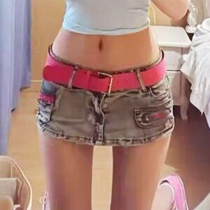 Skort Mini skirt XS with pink belt